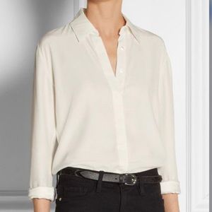 Frame Le Classic Silk Charmeuse Button Up